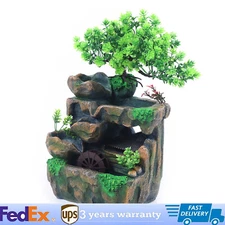 Modern LED Desktop Fountain Waterfall Humidifier for Office Desk Decor FengShui