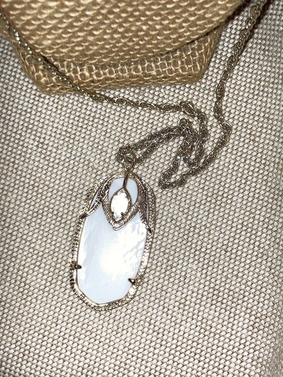 Kendra Scott Roxanne White Pearl Smokey Quartz Yellow Gold Plated