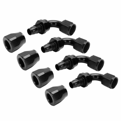 4Pcs 90° 90Degree Swivel Hose Line End Fitting Adaptor Fuel Oil AN10 10AN Black - Bild 10 von 12