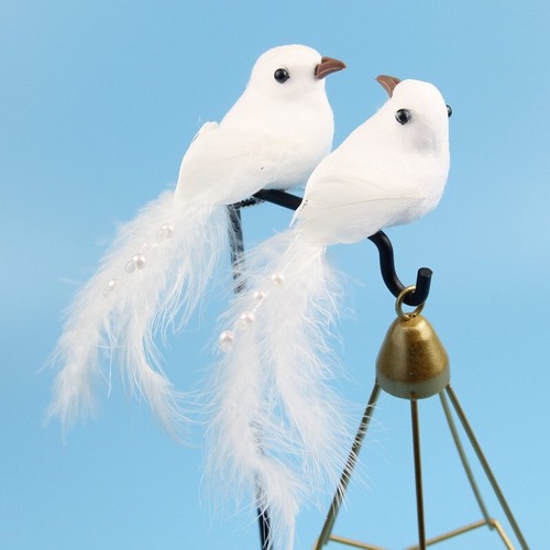 WhiteSimulation Dove Imitation Feather Bird Wedding Decoration Scene Arrangement - Picture 10 of 12