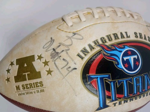 1999 Tennessee Titans AFC autografo calcio Jeff Fisher Eddie George Matthews - Foto 9 di 11