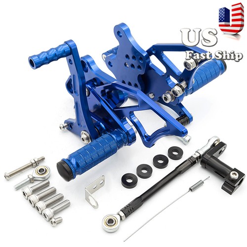 Fits Yamaha R25 2014 2015 16-2024 CNC Adjustable Rearset Footpegs Footrests Blue - Foto 1 di 13