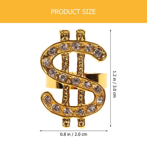 3PCS Dollar Money Jewelry Hip Hop Jewelry 80s Party Jewelry Rapper Accessories - 第 7/11 張圖片