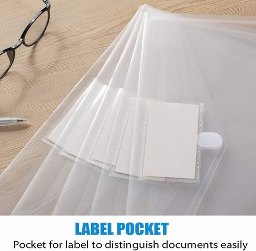 50 Pack Plastic Envelopes Poly Envelopes, Clear Document Folders Letter A4 S... - Picture 7 of 8