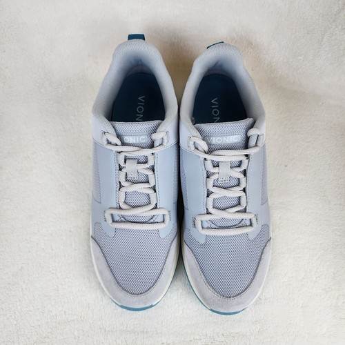 Vionic Fearless Grey Multicolor Leather Mesh Top Round Toe Lace Up Sneaker 6M - Picture 6 of 13