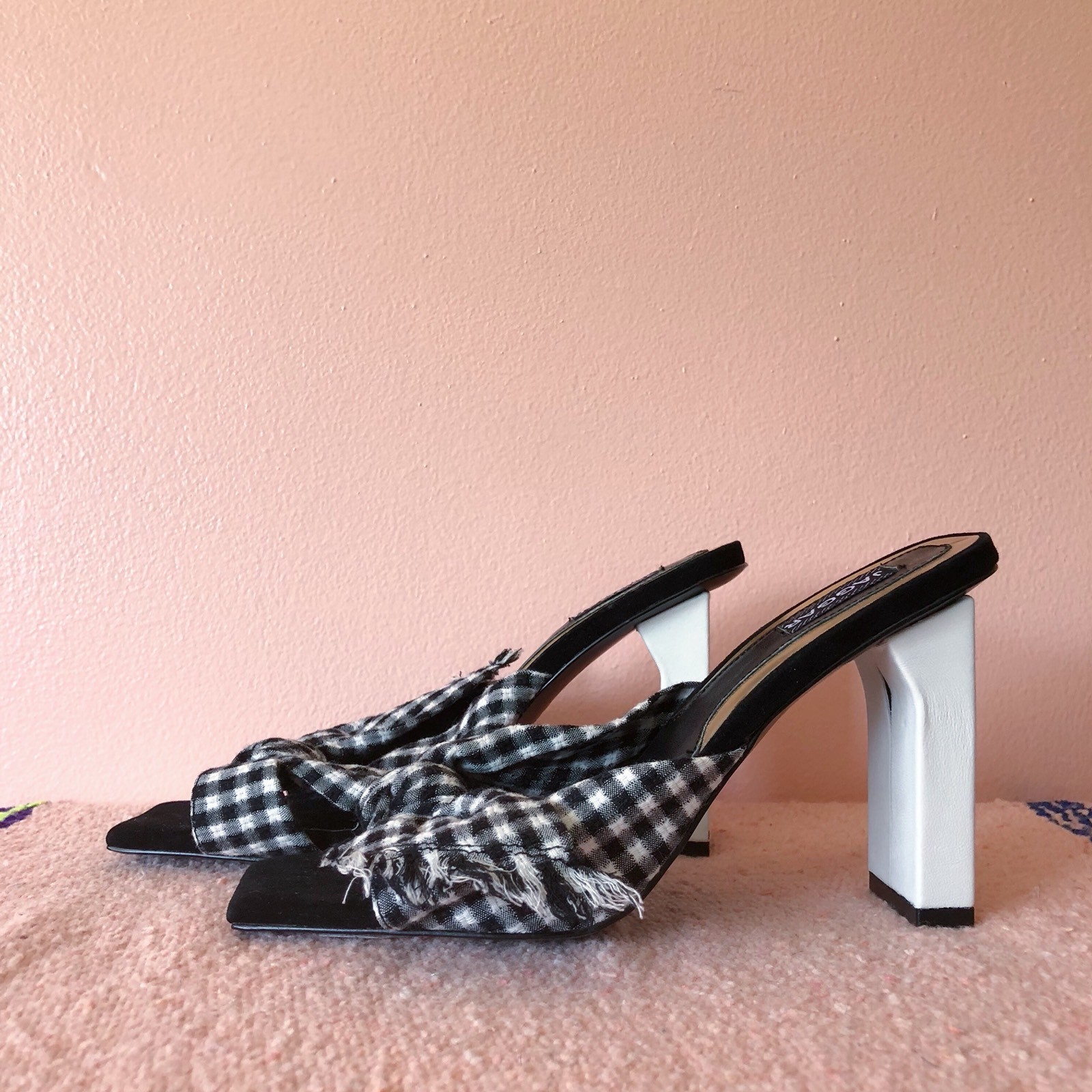 Jaggar Jaggar Jaggar Gingham Knot Bow Mules 1718db Jaggar Jaggar Jaggar Gingham Knot Bow Mules 1718db