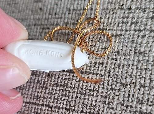 VINTAGE BARBIE BALLERINA White BALLET Pointe Shoes Gold Tie Ribbon - Picture 4 of 5