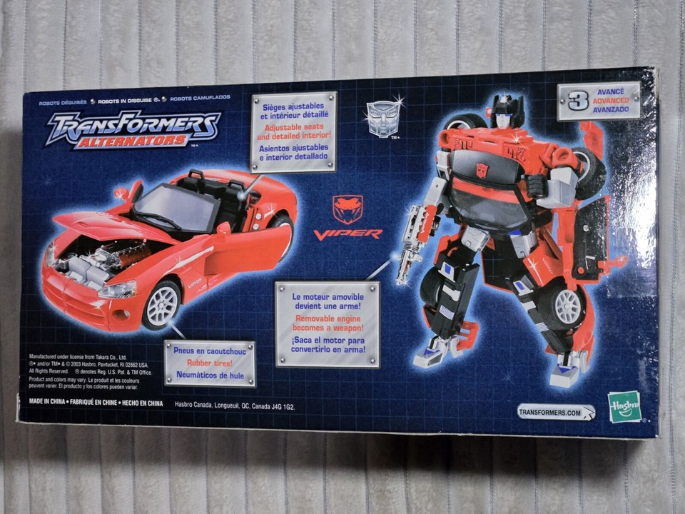 Hasbro Transformers ALTERNATORS SIDESWIPE Dodge Viper eBay