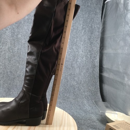 Buty na sznurowadłach damskie 9 Lornah Stretch Over the Knee Jazda konna brązowa sztuczna skóra - Zdjęcie 8 z 18