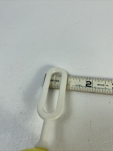 Vintage Ende 60’s Baby Rassel Kunststoff Baby Spielzeug, gelb & weiß Welpe funktioniert - Bild 11 von 12