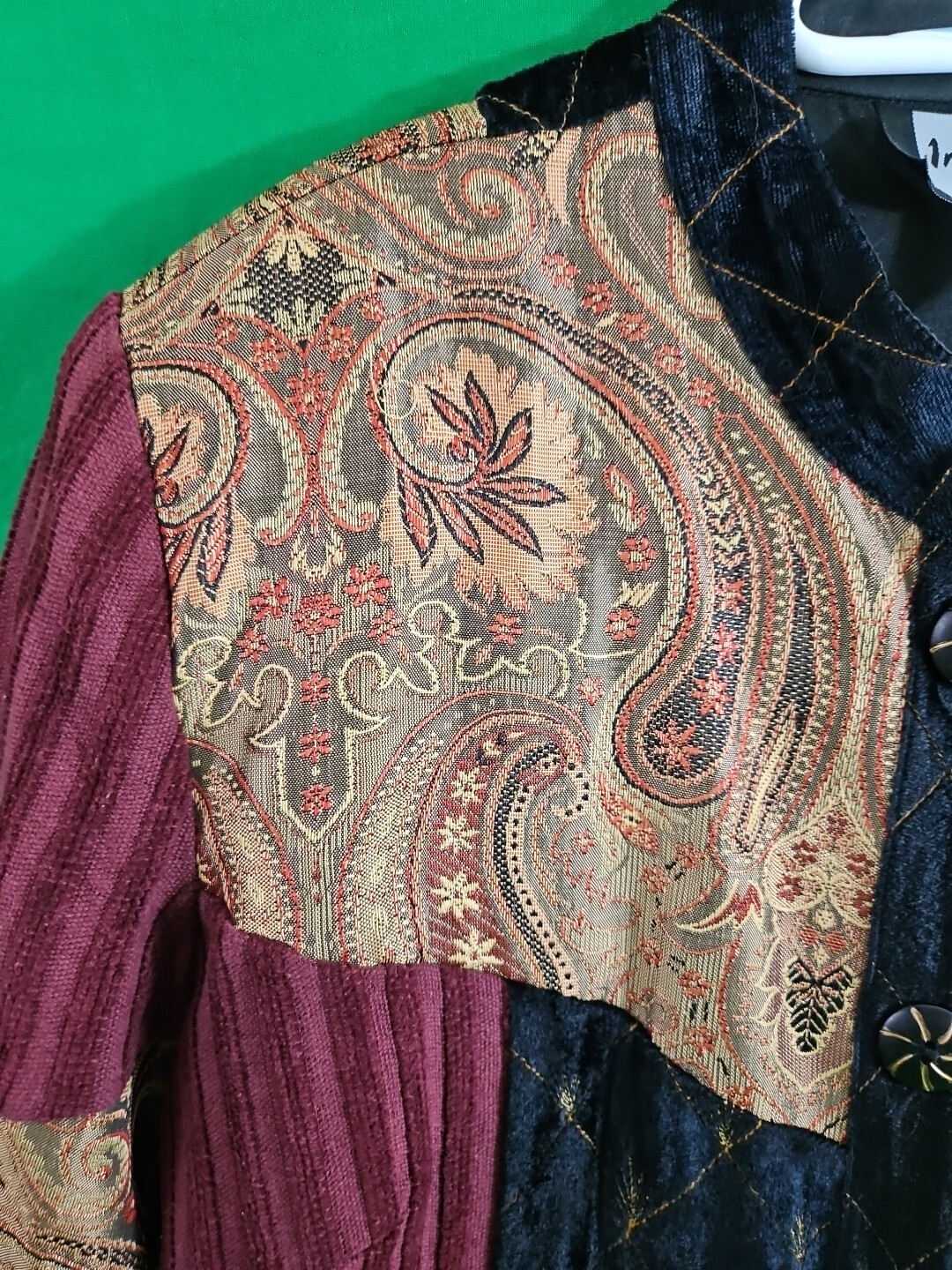 Indigo Moon Sz Large Patchwork Button Up Jacket B… - image 4