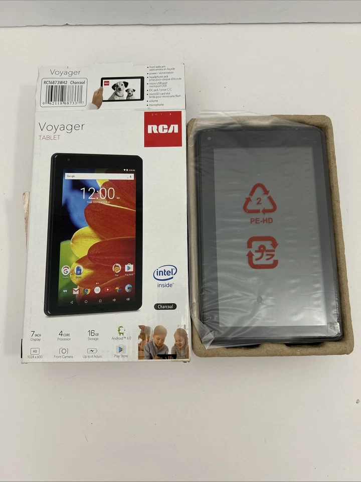 RCA Voyager 7" Black Tablet 16GB 4 Core Android 6.0 RCT6873W42 SKU 1387 - Image 2 of 4