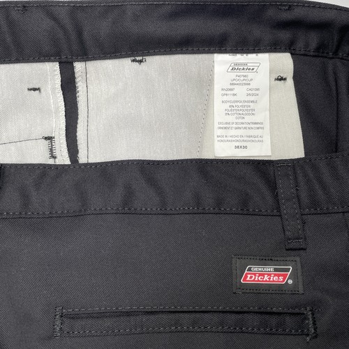 Dickies Men's Flat Front-Slim Fit-Pants Flex Straight Leg Black Color Size 38x30 - Picture 9 of 12