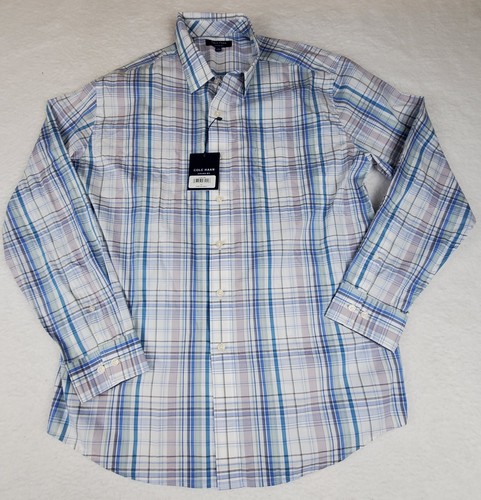 Camisa Cole Haan Grand.0S Para Hombres Performance Gris Puritano A Cuadros Abotonada XL - Imagen 2 de 10