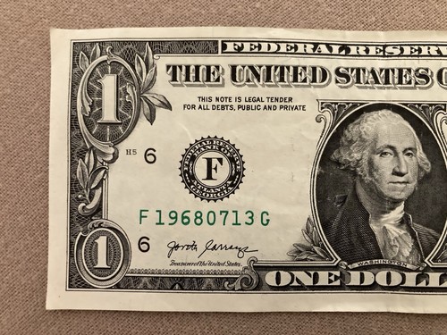 $1 Dollar Bill 07/13/68 Birthday Anniversary Fancy Note July 13, 1968 F19680713G - Picture 2 of 7