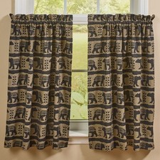 Pr Ursa Bear Jacquard Cotton Rustic Country Cabin Lodge Cafe Tiers 2 Sizes