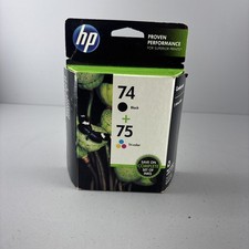 GENUINE NEW HP 74/75 (CB335WN/CB337WN) Ink Cartridge Retail Box exp  3/2014**