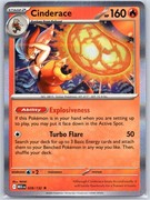 Pocket Scout - Cinderace 028/132 Holo Near Mint ME01: Mega Evolution Pokemon Shipnow