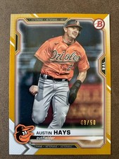 2021 BOWMAN AUSTIN HAYS /50 GOLD PAPER ORIOLES