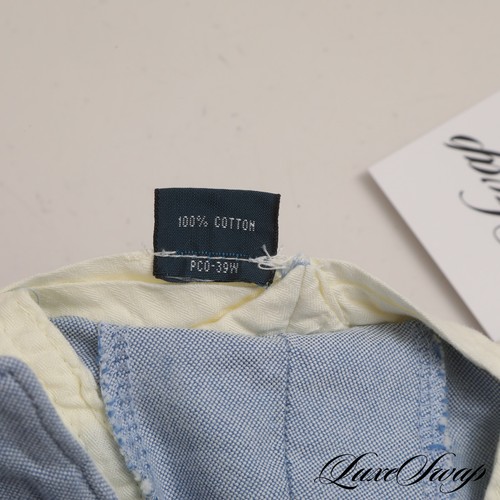NWT Polo Ralph Lauren Blue Oxford Cloth Summer Flat Front Dog Motif Shorts 32 NR - Imagen 8 de 10