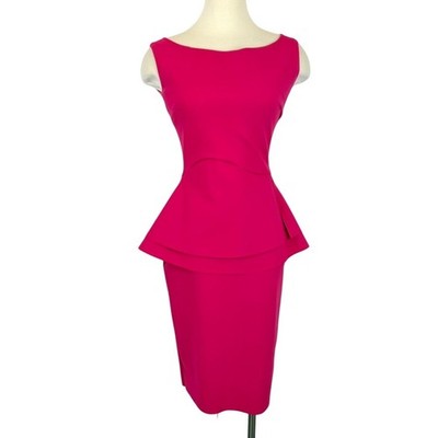 Chiara Boni La Petite Robe Gitana Peplum Sleeveless Dress Pink Size IT 42 (US 6)
