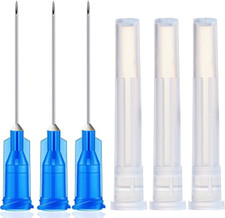 100 Pack 23Ga 1Inch Sterile Disposable Injection Needle with Cap for Scientific