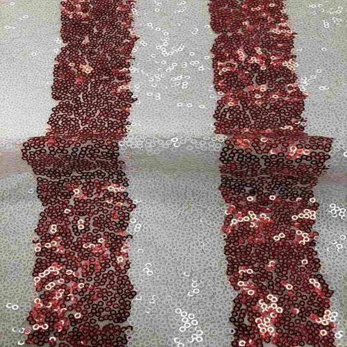 FIESTA Striped Sequin Fabric on Mesh Material ,2-Way Stretch, 52 Inch. In Width, - Picture 20 of 23