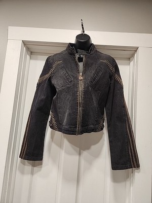 Vibration Pepe Back Denim Jean Jacket Women's Size Large Y2k 2000s