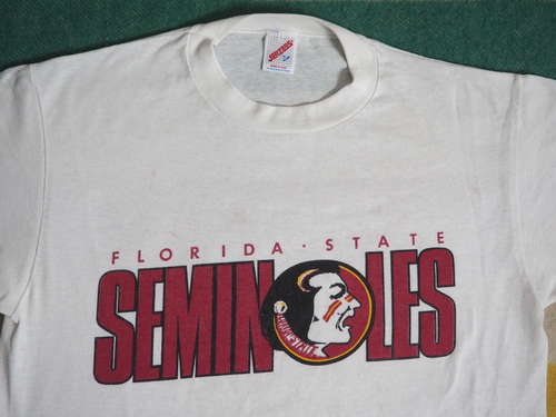 T-shirt maglietta bianca vintage anni 90 Jerzees Florida State Seminoles FSU University L - Foto 3 di 7