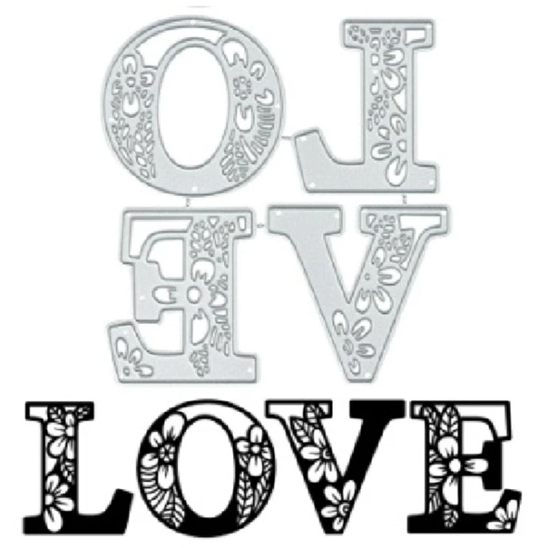 English Words LOVE Embossing Die Cuts for DIY Scrapbooking Card Album - Image 2 of 4