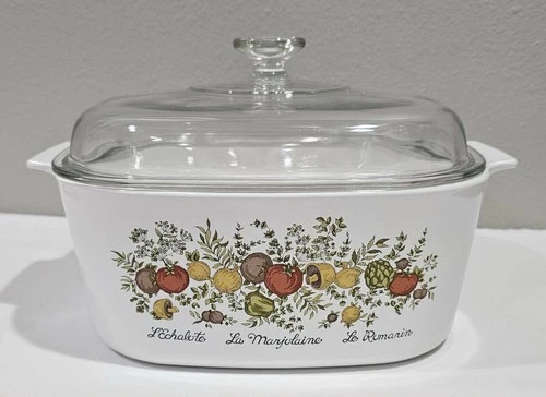 Vtg  1970s CORNINGWARE Spice of Life 5 Quart Casserole A-5-B W/ Pyrex Lid A-12-C