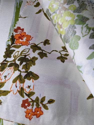 Fabric Lot Screen Print Samples Bold Prints Retro Cottage Country Craft 13 x 10" - Picture 11 of 22