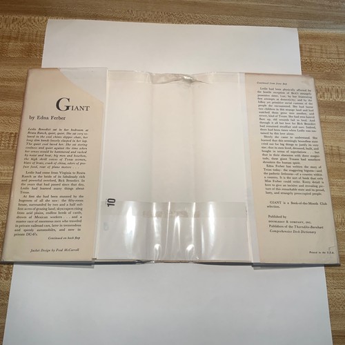 Giant by Edna Ferber 1952 Doubleday, 1st edition Near Fine / Very Good + - Picture 4 of 7