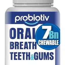 Probiotiv Oral Probiotics for Mouth Bad Breath 7 Billion CFU - Chewable Dental