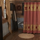 Shower Curtain Ninepatch Star Primitive 72x72 Patchwork Border Bath VHC Brands