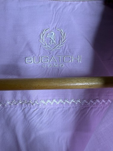 Bugatchi Uomo Dress Shirt Mens Size 17.5 Pink Button Up Long Sleeve * - Picture 3 of 9