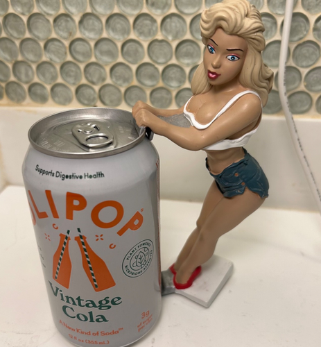Vintage Bottoms Up Blonde Babe R. Demars Ganz Beer or Soda Can Holder - Picture 6 of 7