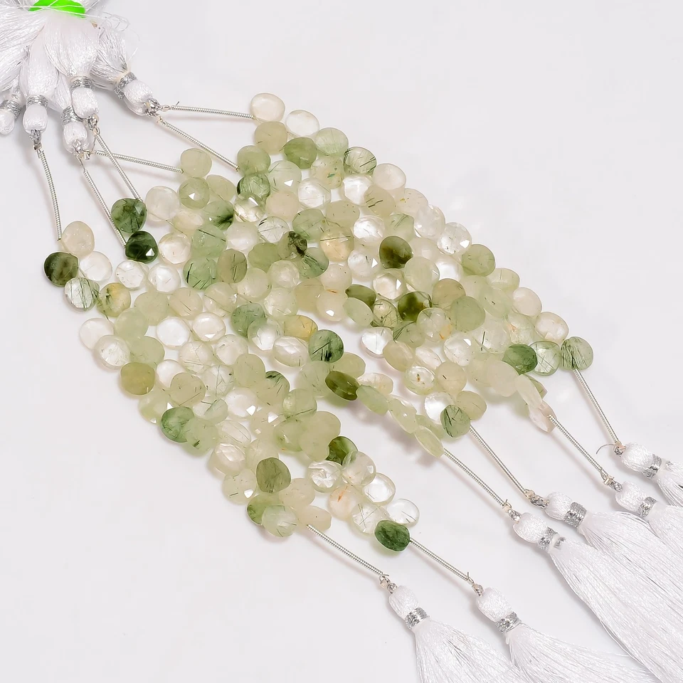 Cuentas facetadas corazón piedras preciosas cuarzo rutilo negro 7X7X4 mm filamento 3,75" UGB-746 Foto 2 de 4