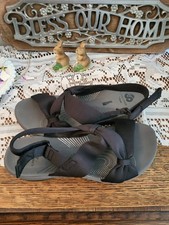 Black Clarks Cloudsteppers Wedge Sandals Adjustable sz 6.5 Comfort Travel