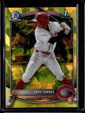 2025 Bowman Chrome Sapphire Enry Torres 1st Prospect Yellow Refractor #/75 (CC)