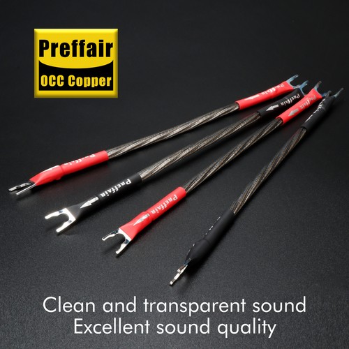 Preffair HI-END OCC Copper Silver Plated Jumper Cable W/ Banana/Spade Plugs NEW - Picture 23 of 36