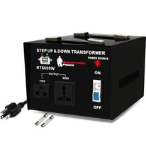 5000 Watt Voltage Converter Transformer - Heavy Duty Step Up/Down AC 110V/120V/2