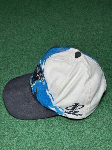 90s Carolina Panthers Splash SnapBack Hat Cap Sharktooth Logo Athletic NFL - Picture 4 of 10