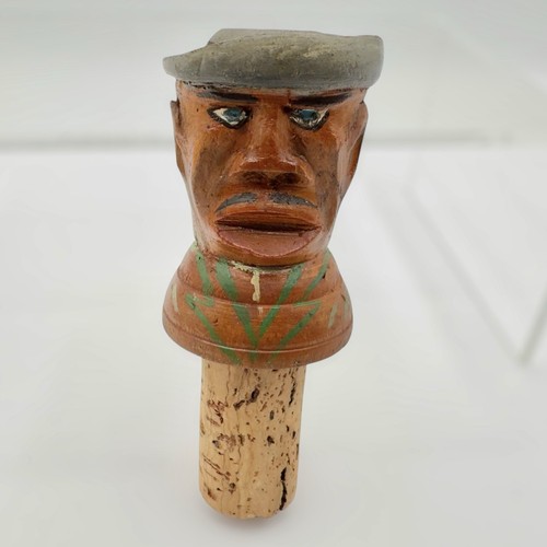 7 ANRI Vintage Hand Carved Wooden BAR CORKS CORKSCREW Bottle STOPPER Figure LOT - Picture 10 of 24