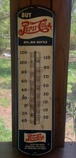 Rare 1932 Vintage 27 Pepsi Cola Double Dot BIG BIG BOTTLE Metal Thermometer 