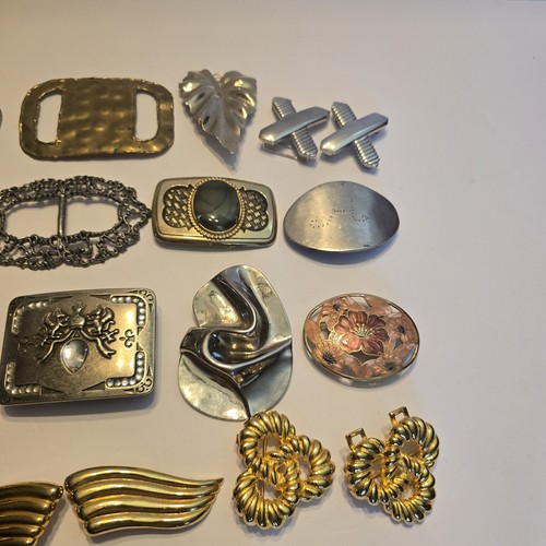 FIBBIA CINTURA vintage LOTTO di 15 forme assortite materiali marche vari disegni - Foto 3 di 6