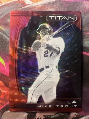 2022 Panini Chronicles Mike Trout Titan Red Wave Prizm 115/199 Angels