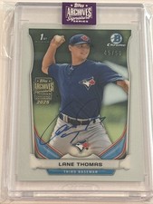 2025 Topps Archives Lane Thomas Blue Jays 1st Bowman Chrome 2014 Auto #d 45/50