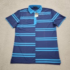 G/Fore Polo Shirt Mens Medium Blueprint Pique Rib Performance Golf Spots
