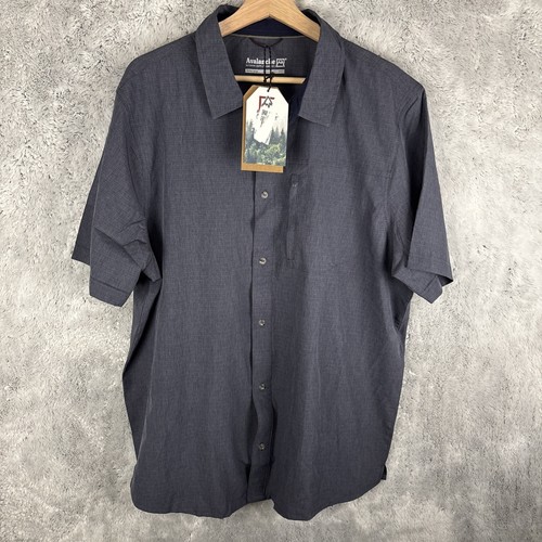 Avalanche Outdoors Quick Dry Button Up Shirt Mens XL Blue Short Sleeve Stretch